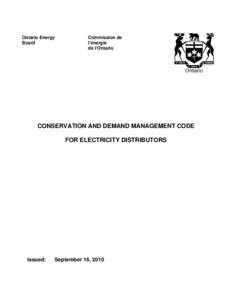 Ontario Energy Board Commission de l’énergie de l’Ontario