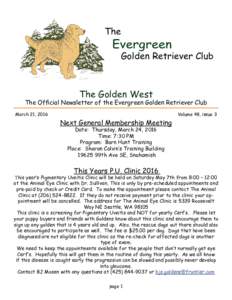 The  Evergreen Golden Retriever Club