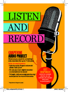 LISTEN AND RECORD GRAPEVINE AUDIO PROJECT