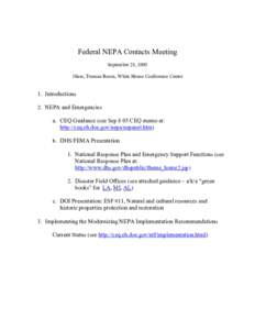Federal NEPA Contacts Meeting