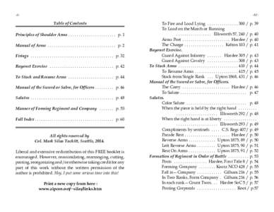 -ii[removed]Table of Contents Principles of Shoulder Arms . . . . . . . . . . . . . . . . . . . . . . . p. 1