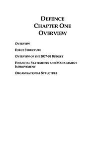 Department of Defence Portfolio Budget Statements[removed]: Section One Chapter One