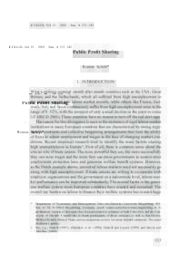 KYKLOS, Vol. 55 – 2002 – Fasc. 4, 523–542  Public Profit Sharing Ronnie Schöb*  I. INTRODUCTION