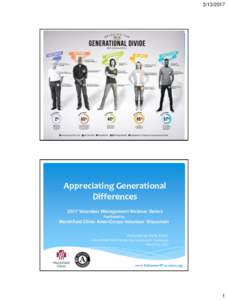 Appreciating Generational Differences 2017 Volunteer Management Webinar Series Facilitated by
