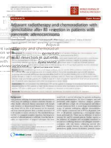 Adjuvant radiotherapy and chemoradiation with gemcitabine after R1 resection in patients with pancreatic adenocarcinoma