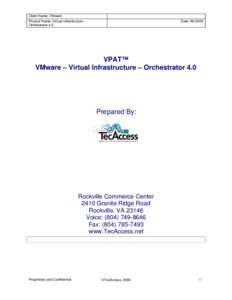 Virtual Infrastructure Orchestrator 4.0 VPAT: VMware, Inc.