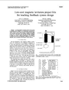 Low-cost magnetic levitation project kits for teaching feedback system design - American Control Conference, 2004. Proceedings of the 2004