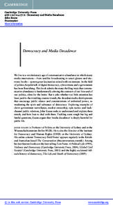Cambridge University Press[removed]6 - Democracy and Media Decadence John Keane Frontmatter More information