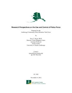 Research Perspectives on the Use and Control of Police Force