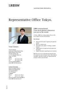 Landesbank Baden-Württemberg  Representative Office Tokyo. LBBW-international: Your local partner whereever you are in the world.