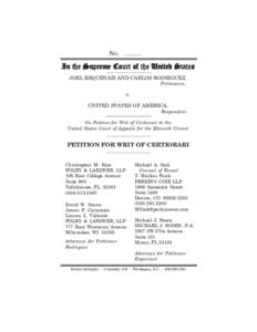 NO.  In the Supreme Court of the United States JOEL ESQUENAZI AND CARLOS RODRIGUEZ, Petitioners, v.