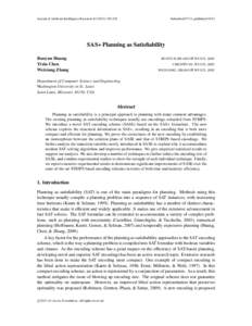 Journal of Artificial Intelligence Research328  Submitted 07/11; publishedSAS+ Planning as Satisfiability Ruoyun Huang