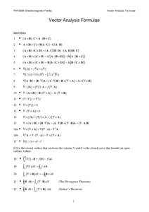 PHY2206 (Electromagnetic Fields)  Vector Analysis Formulae Vector Analysis Formulae Identities