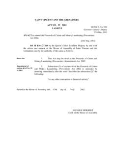 amendments to the  proceeds of crime and Money Laundering.…