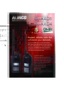 VHF Digital/Analog Transceiver  UHF Digital/Analog Transceiver IP67 *IP67 Dust & Water-proof