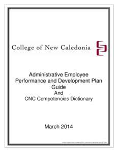 Administrative Employee Performance and Development Plan Guide And CNC Competencies Dictionary