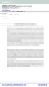 Cambridge University Press4 - Logical Foundations of Proof Complexity Stephen Cook and Phuong Nguyen Frontmatter More information
