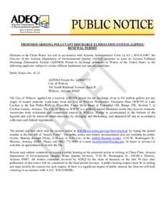 NOTICE OF PROPOSED ACTION