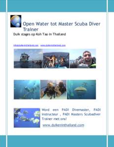 Open Water tot Master Scuba Diver Trainer Duik stages op Koh Tao in Thailand  www.duikeninthailand.com