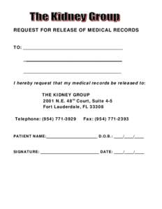 Microsoft Word - REQUEST FOR RELEASE OF MEDICAL RECORDS.doc