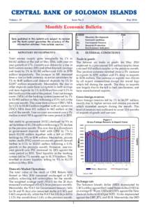 CENTRAL BANK OF SOLOMON ISLANDS Volume . 07 Issue No. 5 				  May 2016