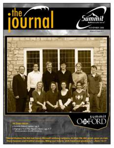 the  journal IN THIS ISSUE: » Summit Oxford Update | pg. 2