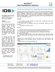 AnyChart™ Data Visualization Solutions IDS Chooses AnyChart for Its Reporting and Analysis Systems Independent Data Services
