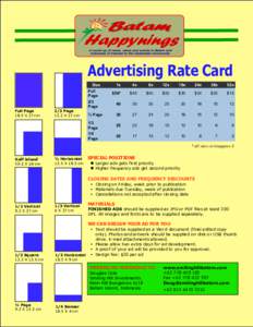 Advertising Rate Card Size Full Page 2/3 Page