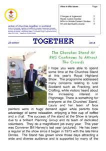 Also in this issue:  action of churches together in scotland Page