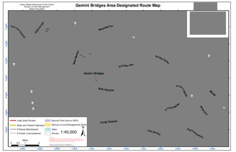 Gemini Bridges Area Designated Route Map  ¬ «  ou