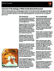 White Sands  National Park Service Department of the Interior White Sands National Monument