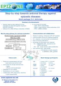 Step-by-step towards antiviral therapy against epizootic diseases Work package 5.4: Antivirals Summary of achievements General step-by-step pathway for the evaluation of antivirals against important