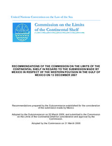 United Nations Convention on the Law of the Sea ____________________________________________________________ Commission on the Limits of the Continental Shelf