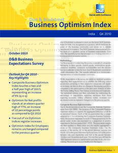 Dun & Bradstreet  Business Optimism Index India  October 2010