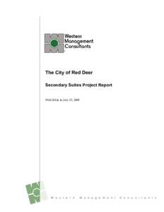 The City of Red Deer Secondary Suites Project Report With Edits to July 15, 2008  W e s t e r n