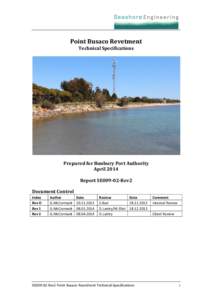 Point Busaco Revetment Technical Specifications Prepared for Bunbury Port Authority April 2014 Report SE009-02-Rev2