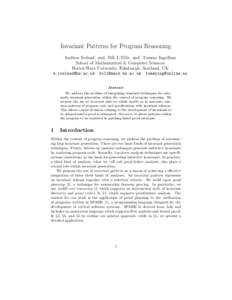 Formal methods / Software engineering / Loop invariant / Theoretical computer science / Invariant
