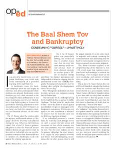 op-ed  By Binyomin Wolf The Baal Shem Tov and Bankruptcy