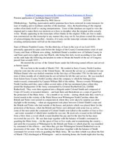 Southern Campaign American Revolution Pension Statements & Rosters Pension application of Archibald Daniel S32204 fn26NC Transcribed by Will Graves[removed]Methodology: Spelling, punctuation and/or grammar have been cor