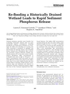 Ecosystems: 641–656 DOI: s10021 Ó 2014 Springer Science+Business Media New York Re-flooding a Historically Drained Wetland Leads to Rapid Sediment