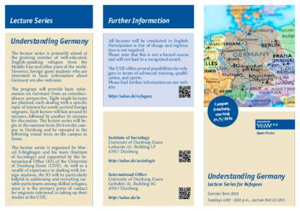 Lecture Series  Further Information Understanding Germany