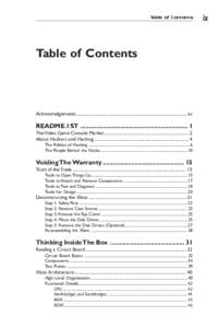 Table of Contents  Table of Contents Acknowledgements .................................................................................................... xv