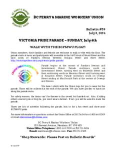 Microsoft Word - Bulletin #59 Victoria Pride Parade