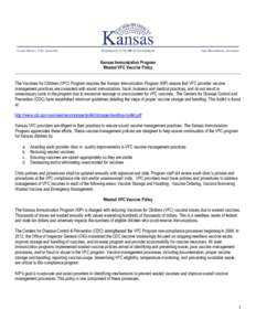 Phone: Fax: www.kdheks.gov/immunize  Kansas Immunization Program