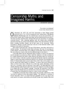 Contesting Censorship[removed]Censorship Myths and Imagined Harms SHOHINI GHOSH