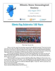 Illinois State Genealogical Society July/August 2015 VOLUME 35, NUMBER 9  Honoring Illinois Ancestry