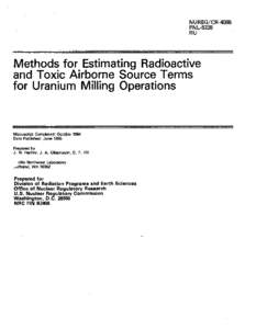 NUREG/CR-4088 PNL-5338 RU Methods for Estimating Radioactive and Toxic Airborne Source Terms