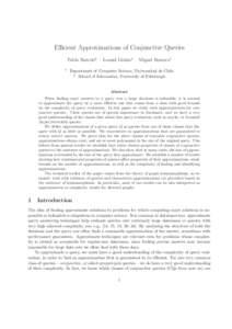 Efficient Approximations of Conjunctive Queries Pablo Barcel´o1 1 Leonid Libkin2