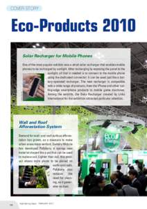 COVER STORY  Eco-Products 2010 Solar Recharger for Mobile Phones  WATARU MUKAI