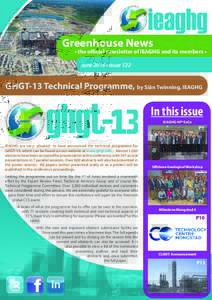 Greenhouse News 	 • the official newsletter of IEAGHG and its members • June 2016••Issue Issue122